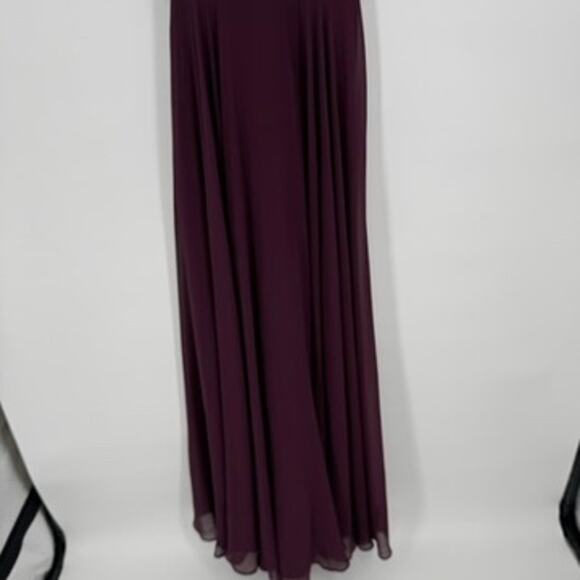 Jenny Yoo Inesse Bridesmaid Gown Dress in Burgundy size 2 - Picture 7 of 8